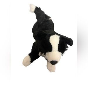 Animal Alley Border Collie Dog Stuffed Plush  Black & White Toys R Us 14" H2